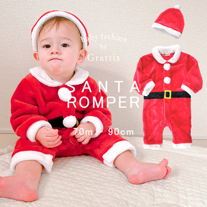 日本童裝 聖誕老人連衣及帽套裝 70-90cm 男童款/女童款 初生嬰兒 Christmas 聖誕快樂特輯 聖誕服裝/飾物配件