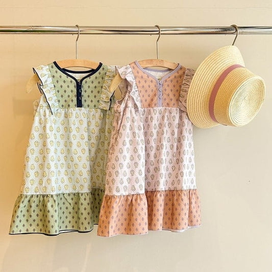 Japanese BEAMS mini vest dress 90-150cm girls summer dresses 