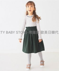 日本童裝 BEAMS mini 網眼羅紋拼接連身裙 90-150cm 女童款 秋季 DRESSES