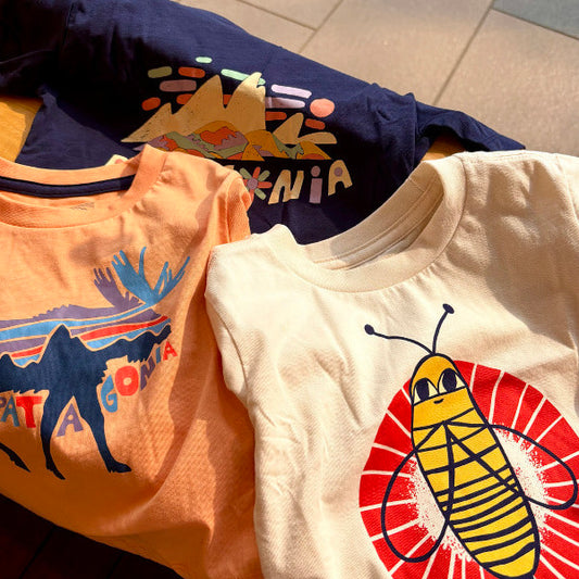 Japanese children's clothing BEAMS Patagonia short-sleeved tops 1-5 years old boys/girls summer TOPS 