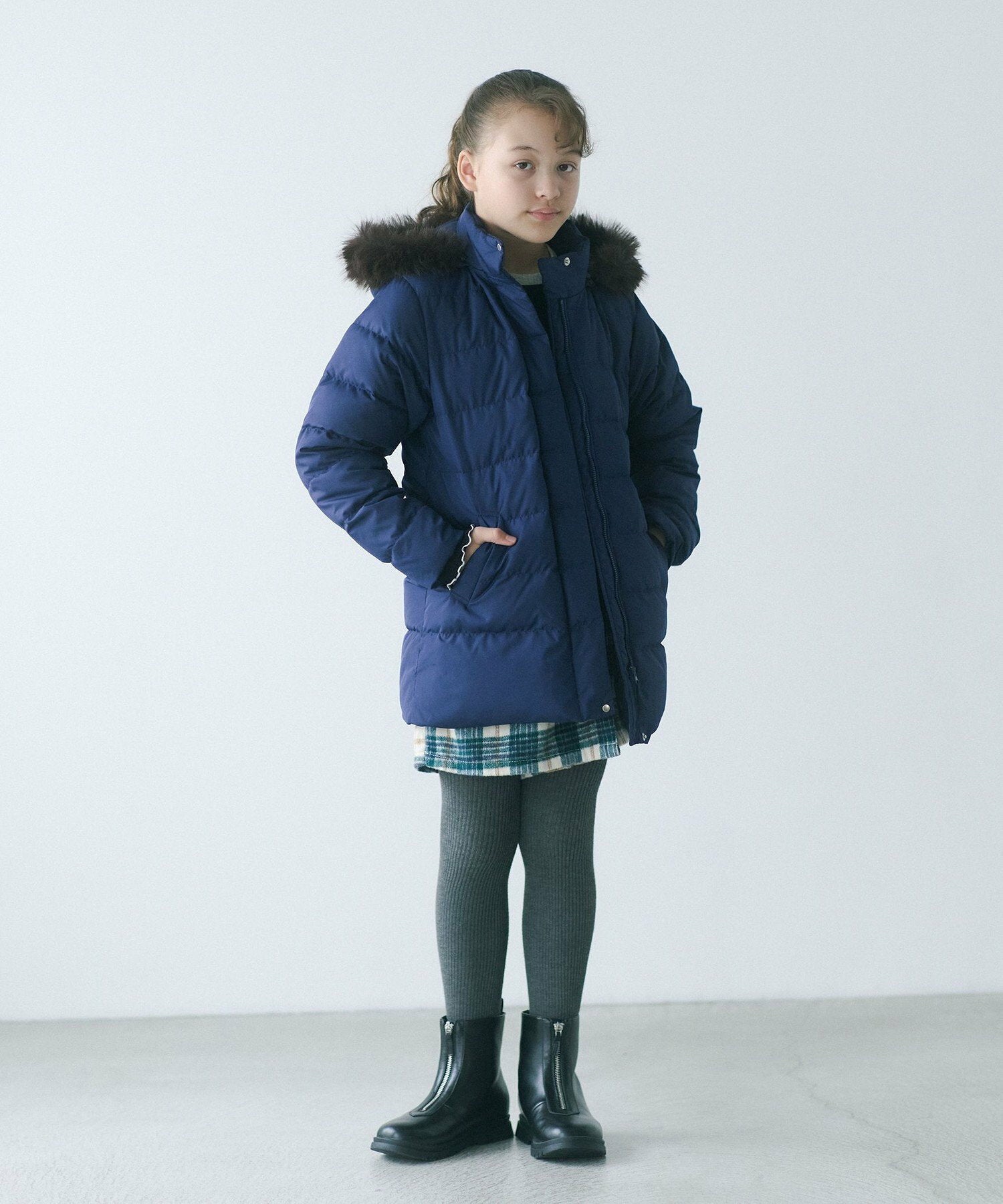 日本童裝 UNITED ARROWS green label relaxing 防水羽絨70%外套 140-160cm 女童款 秋冬季 (適合初秋、香港平均溫度、寒冷天氣、溫度低天氣及落雪）OUTERWEAR  其他品牌童裝