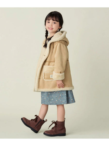 日本童裝 BEAMS mini 人造羊皮大褸 90-150cm 男童款/女童款 秋季 OUTERWEAR (適合初秋、香港平均溫度、寒冷天氣、溫度低天氣及落雪）【日本預售：2024年10月下旬】