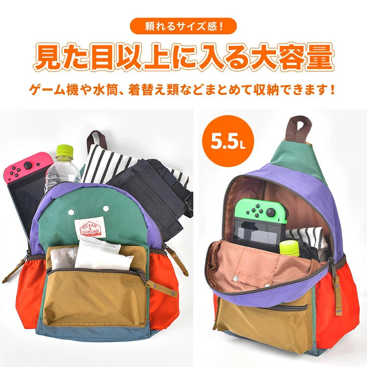 OCEAN &amp; GROUND Stain-Resistant and Water-Resistant Candy Colorblock Backpack (XS-M) Direct from Japan