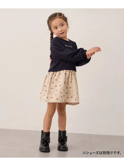 Japanese children's clothing aF#a325 Floral tulle dress 100-150cm Girls summer dresses for interviews/banquets/performances 