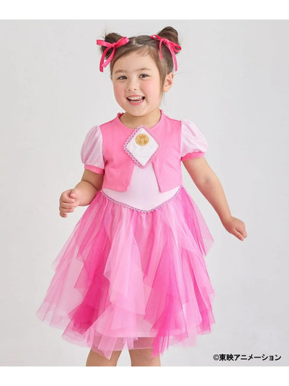 Japanese children's clothing aF#a325 Floral tulle dress 100-150cm Girls summer dresses for interviews/banquets/performances 