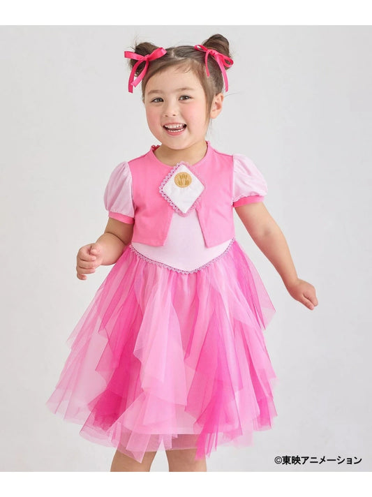 Japanese children's clothing aF#a325 Floral tulle dress 100-150cm Girls summer dresses for interviews/banquets/performances 