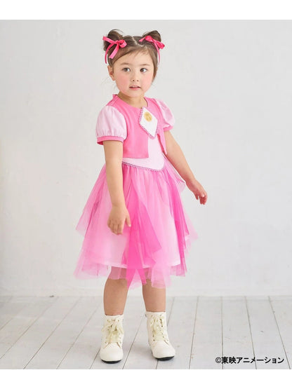Japanese children's clothing aF#a325 Floral tulle dress 100-150cm Girls summer dresses for interviews/banquets/performances 