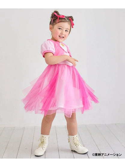 Japanese children's clothing aF#a325 Floral tulle dress 100-150cm Girls summer dresses for interviews/banquets/performances 