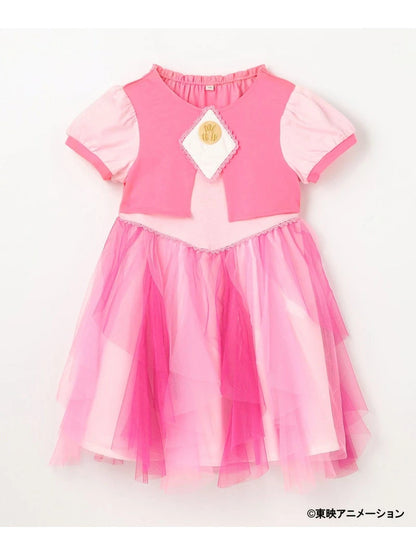 Japanese children's clothing aF#a325 Floral tulle dress 100-150cm Girls summer dresses for interviews/banquets/performances 