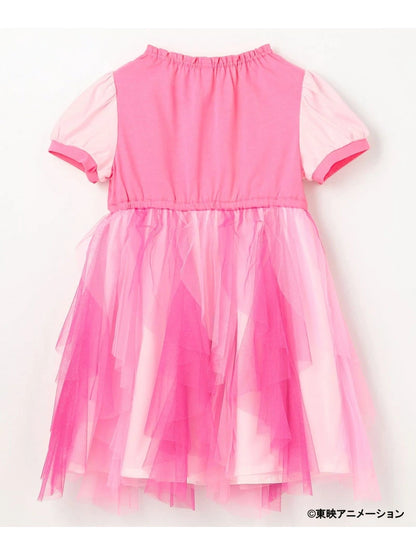 Japanese children's clothing aF#a325 Floral tulle dress 100-150cm Girls summer dresses for interviews/banquets/performances 