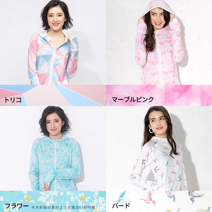 Direct from Japan, this lightweight hooded jacket is both cool and comfortable for both land and water use. It's UV-resistant (98%), UPF50+, chlorine-resistant, quick-drying, and lightweight (S-3L). Adult summer swimsuit special. 
