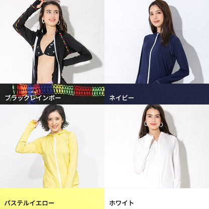 Direct from Japan, this lightweight hooded jacket is both cool and comfortable for both land and water use. It's UV-resistant (98%), UPF50+, chlorine-resistant, quick-drying, and lightweight (S-3L). Adult summer swimsuit special. 