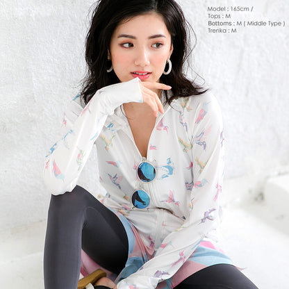 Directly from Japan, this stand-up collared jacket is both cool and comfortable to wear on land and water. It's UV-resistant (98%), UPF50+, chlorine-resistant, quick-drying, and lightweight. S-3L Adult Summer Swimsuit Special! 