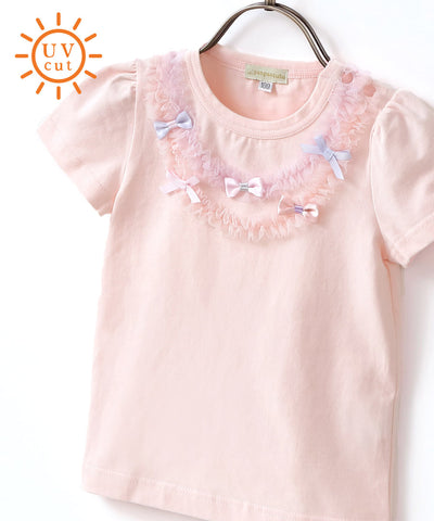 日本童裝 panpantutu 防UV 蝴蝶結上衣 80-140cm 女童款 夏季 TOPS