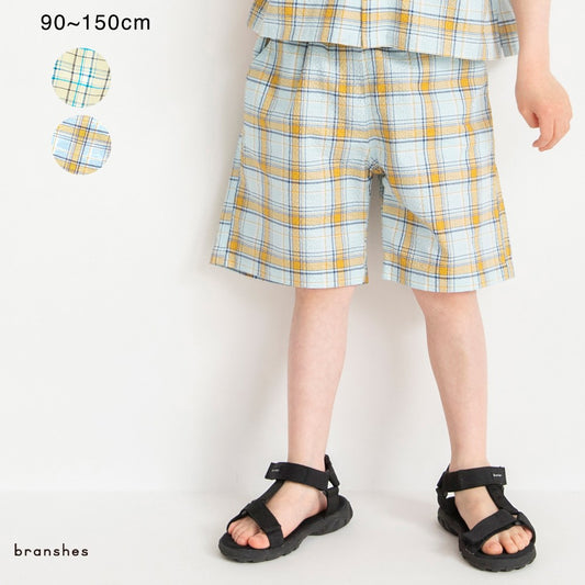 Japanese children's clothing Branches checkered shorts 90-150cm boys' summer PANTS 