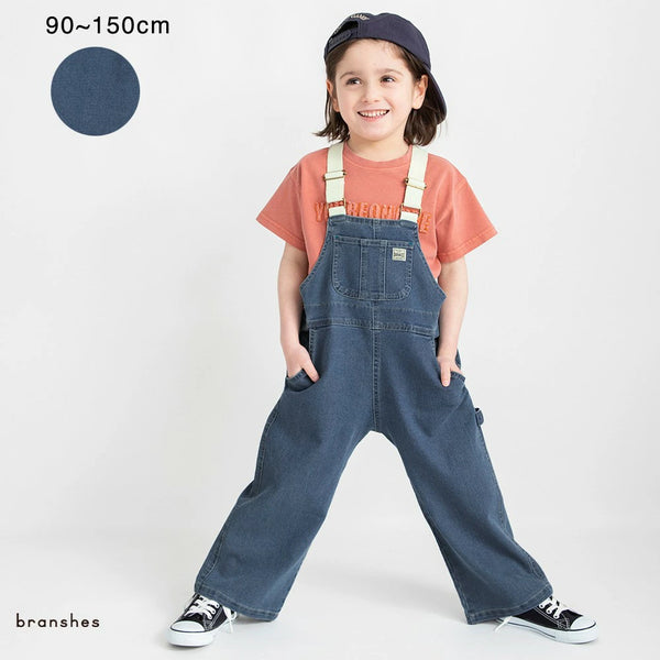 日本童裝 Branshes 牛仔背帶褲 90-150cm 男童款 夏季 Jumpsuit