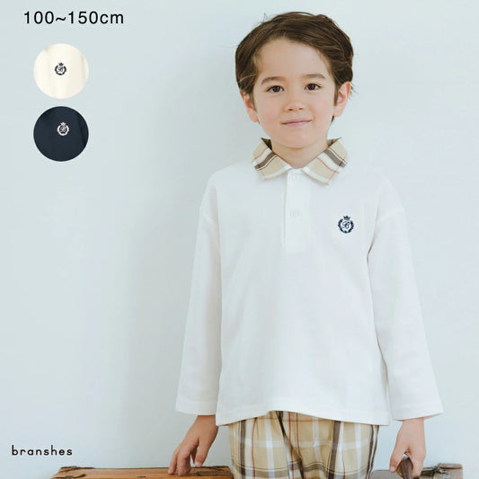 日本童裝 Branshes 格仔polo上衣 100-150cm 男童款 秋季 TOPS