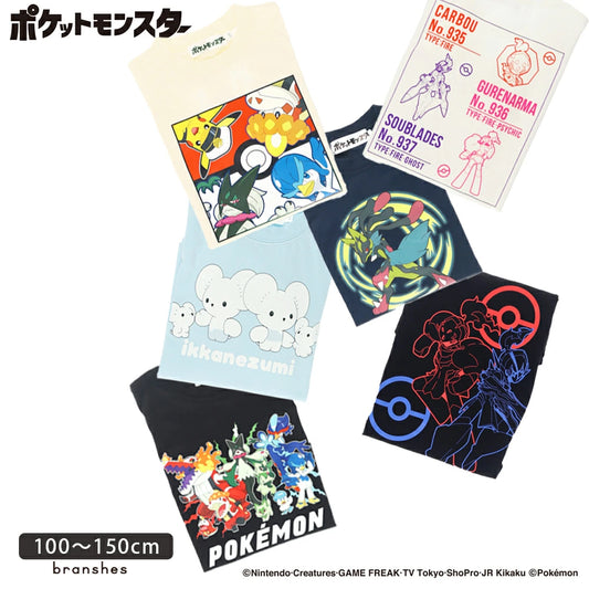 日本童裝 Branshes x Pokemon 印花長袖上衣 100-150cm 男童款/女童款 秋季 TOPS