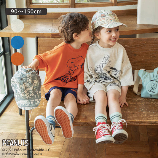 日本童裝 Branshes x PEANUTS 75周年 中袖印花衛衣 90-150cm 男童款/女童款 秋季 TOPS
