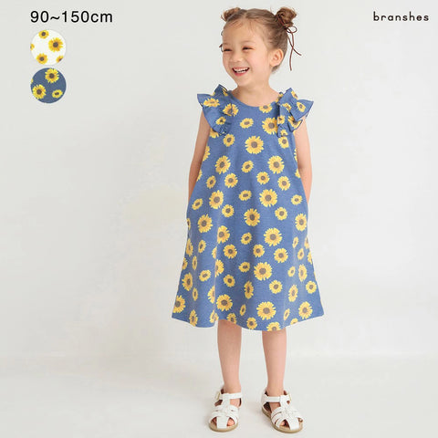 日本童裝 Branshes 向日葵連身裙 90-150cm 女童款 夏季 DRESSES