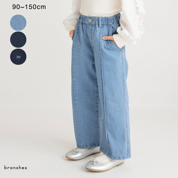 日本童裝 Branshes 闊腳牛仔長褲 90-150cm 女童款 春季 PANTS