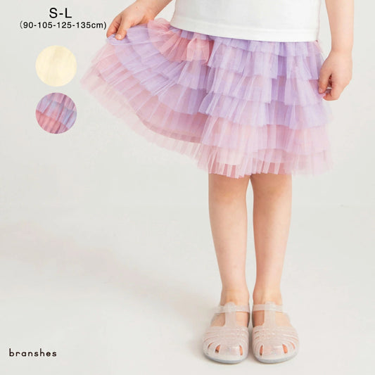 Japanese children's clothing Branches mesh skirt 90-135cm girls summer SKIRTS 