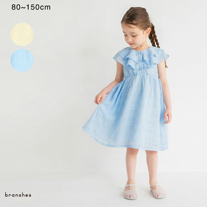 Japanese children's clothing Branches plaid dress 80-150cm girls summer dresses 