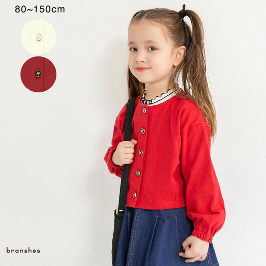 日本童裝 Branshes 休閒外套 80-150cm 女童款 秋季 OUTERWEAR 聖誕紅/新年紅