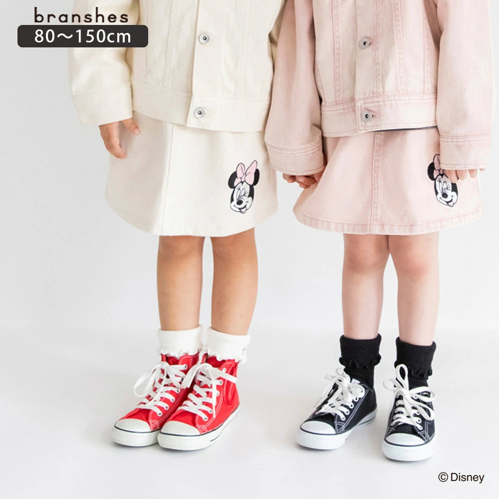 日本童裝 Branshes x Disney 刺繡牛仔短裙 80-150cm 女童款 秋季 SKIRTS