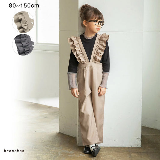 日本童裝 Branshes 荷葉邊背帶褲 80-150cm 女童款 春季 Jumpsuit