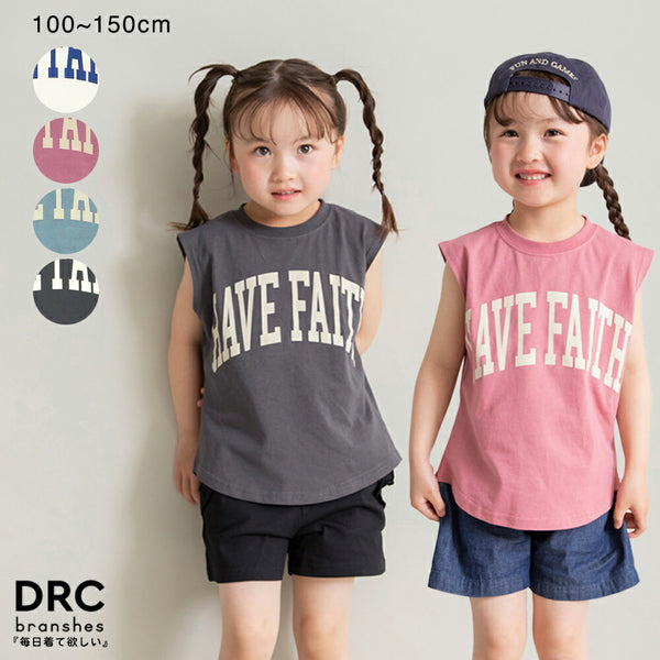 日本童裝 Branshes 字母印花背心上衣 100-150cm 女童款 夏季 TOPS