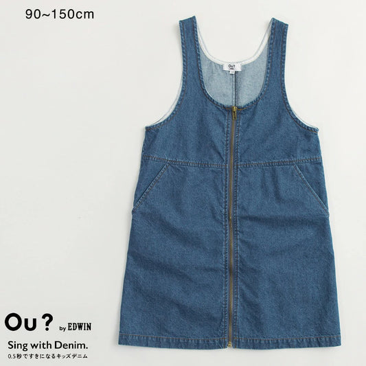 日本童裝 Branshes x Ou? by EDWIN 拉鍊牛仔背心裙 90-150cm 女童款 秋季 DRESSES