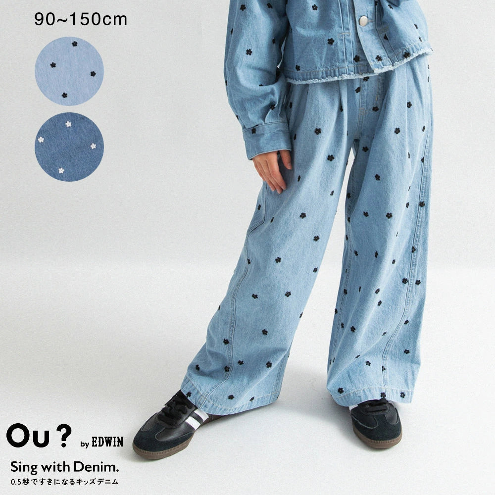 日本童裝 Branshes【Ou? by EDWIN】 繡花牛仔褲 90-150cm 女童款 春季 PANTS