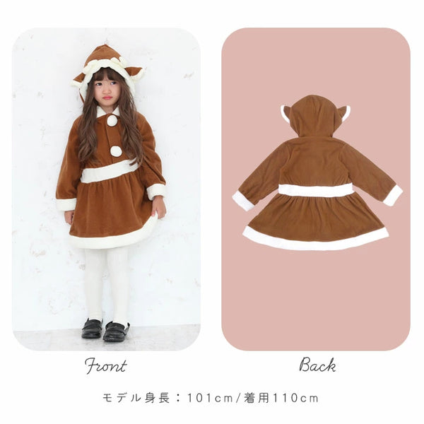 日本直送 聖誕麋鹿連身裙 60-140cm 小童款 女童款 Christmas 聖誕服裝/飾物配件 聖誕快樂特輯