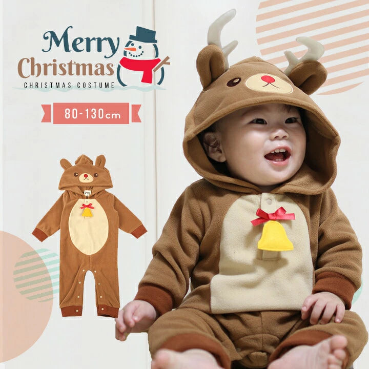 日本童裝 聖誕麋鹿連衣 60-95cm 男童款/女童款 Christmas 聖誕快樂特輯 聖誕服裝/飾物配件