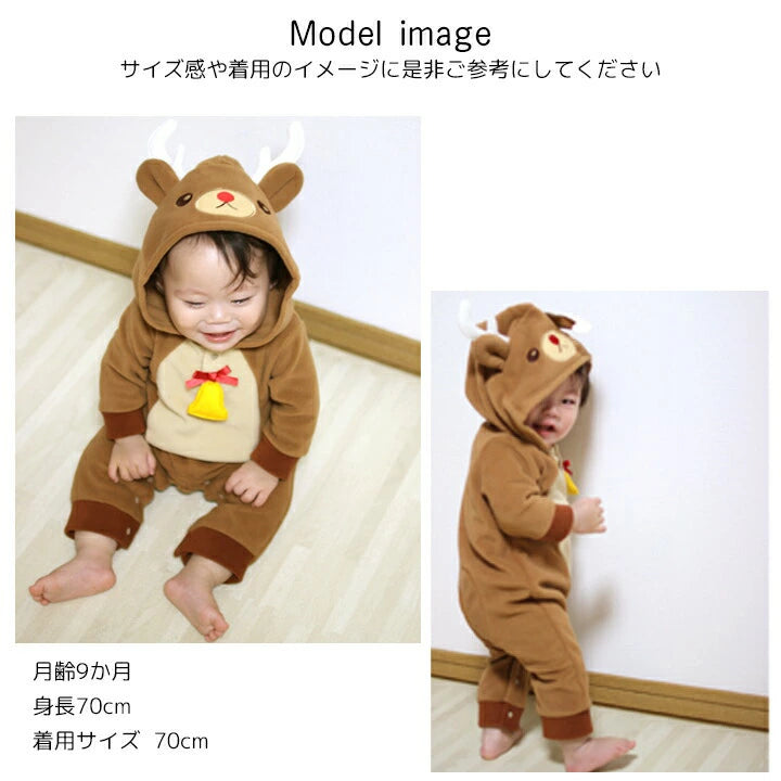 日本童裝 聖誕麋鹿連衣 60-95cm 男童款/女童款 Christmas 聖誕快樂特輯 聖誕服裝/飾物配件
