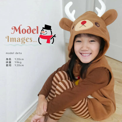 日本童裝 聖誕麋鹿3件套裝 80-130cm 男童款/女童款 Christmas 聖誕快樂特輯 聖誕服裝/飾物配件