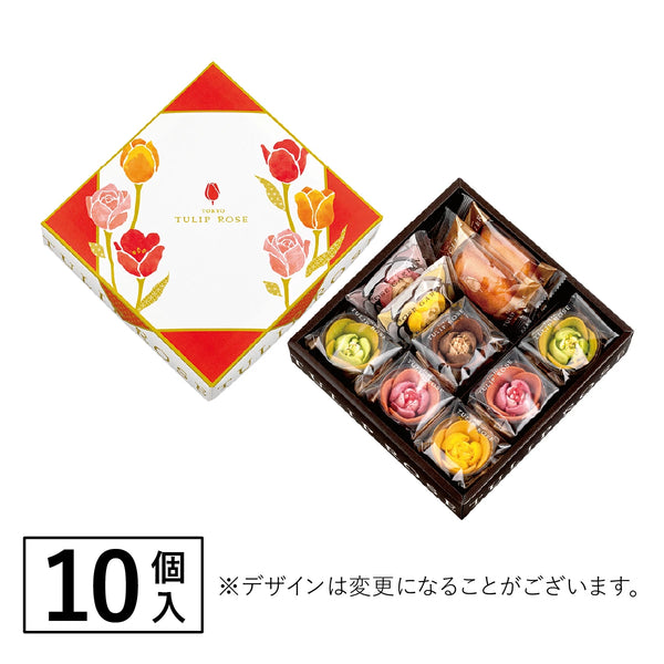 日本直送 TOKYO TULIP ROSE 鬱金香玫瑰 初開系列禮盒 10個入 Happy New Year 新年發財特特輯 新年零食/禮盒/賀年食品