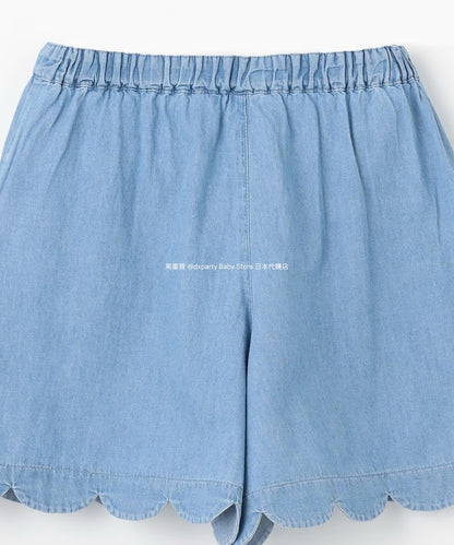 Japanese children's clothing aF#a325 scalloped hem shorts 100-160cm girls summer PANTS 