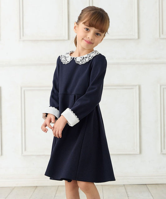 Japanese children's clothing aF#a325 lace collar dress 110-130cm girls summer dresses for interviews/banquets/performances 