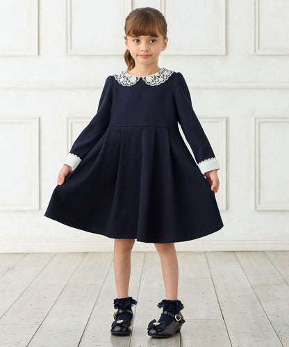 Japanese children's clothing aF#a325 lace collar dress 110-130cm girls summer dresses for interviews/banquets/performances 