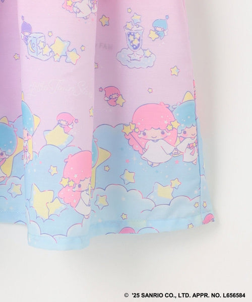 日本童裝 aF#a325 Little Twin Stars 露肩拼接連身裙 100-140cm 女童款 夏季 DRESSES