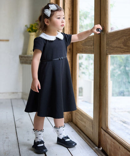 Japanese children's clothing aF#a325 lace collar dress 110-160cm girls summer dresses for interviews/banquets/performances 