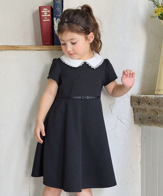 Japanese children's clothing aF#a325 lace collar dress 110-160cm girls summer dresses for interviews/banquets/performances 