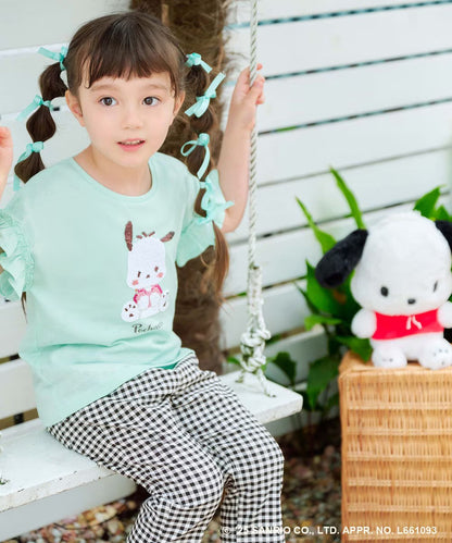 Japanese children's clothing aF#a325 x Sanrio sequin pattern top 100-150cm girls summer TOPS 