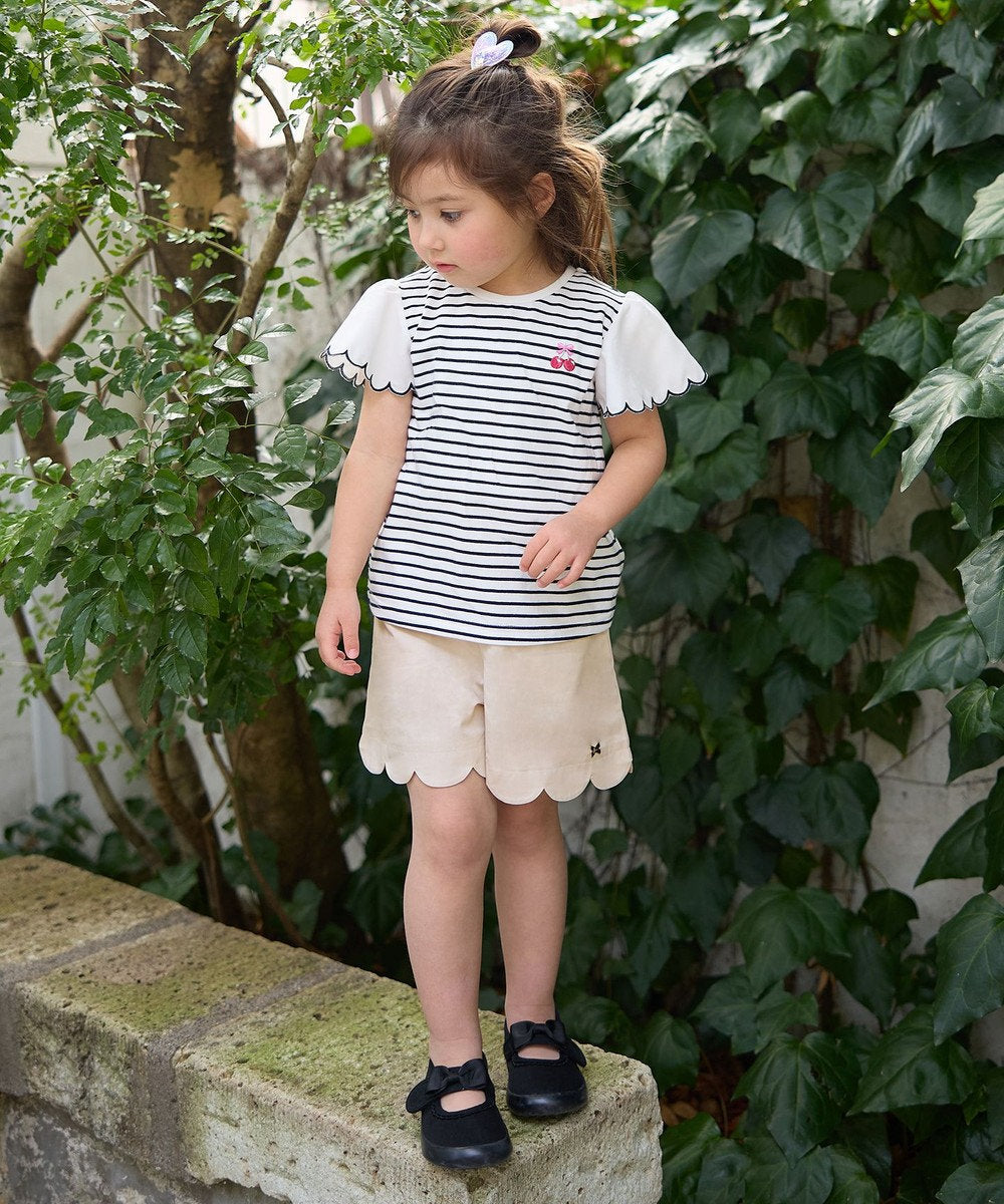 Japanese children's clothing aF#a325 lace sleeve top 100-150cm girls summer TOPS 