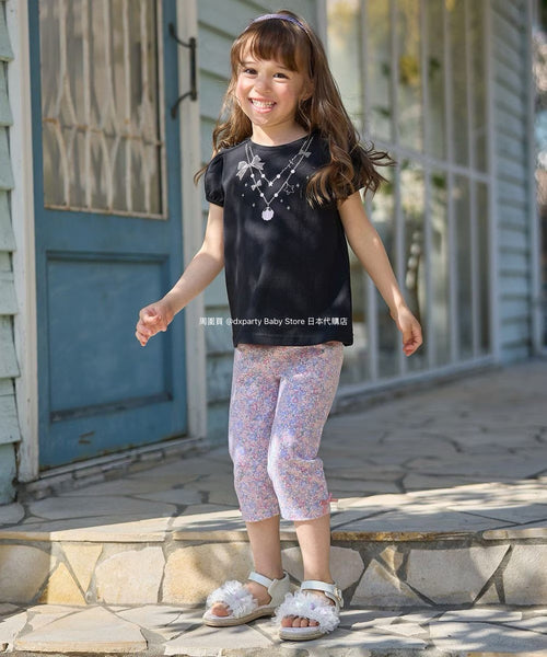 日本童裝 aF#a325 印花短袖上衣 90-160cm 女童款 夏季 TOPS