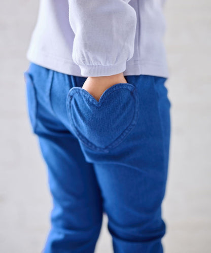日本童裝 aF#a325 蝴蝶結緊身牛仔褲 100-140cm 女童款 夏季 PANTS