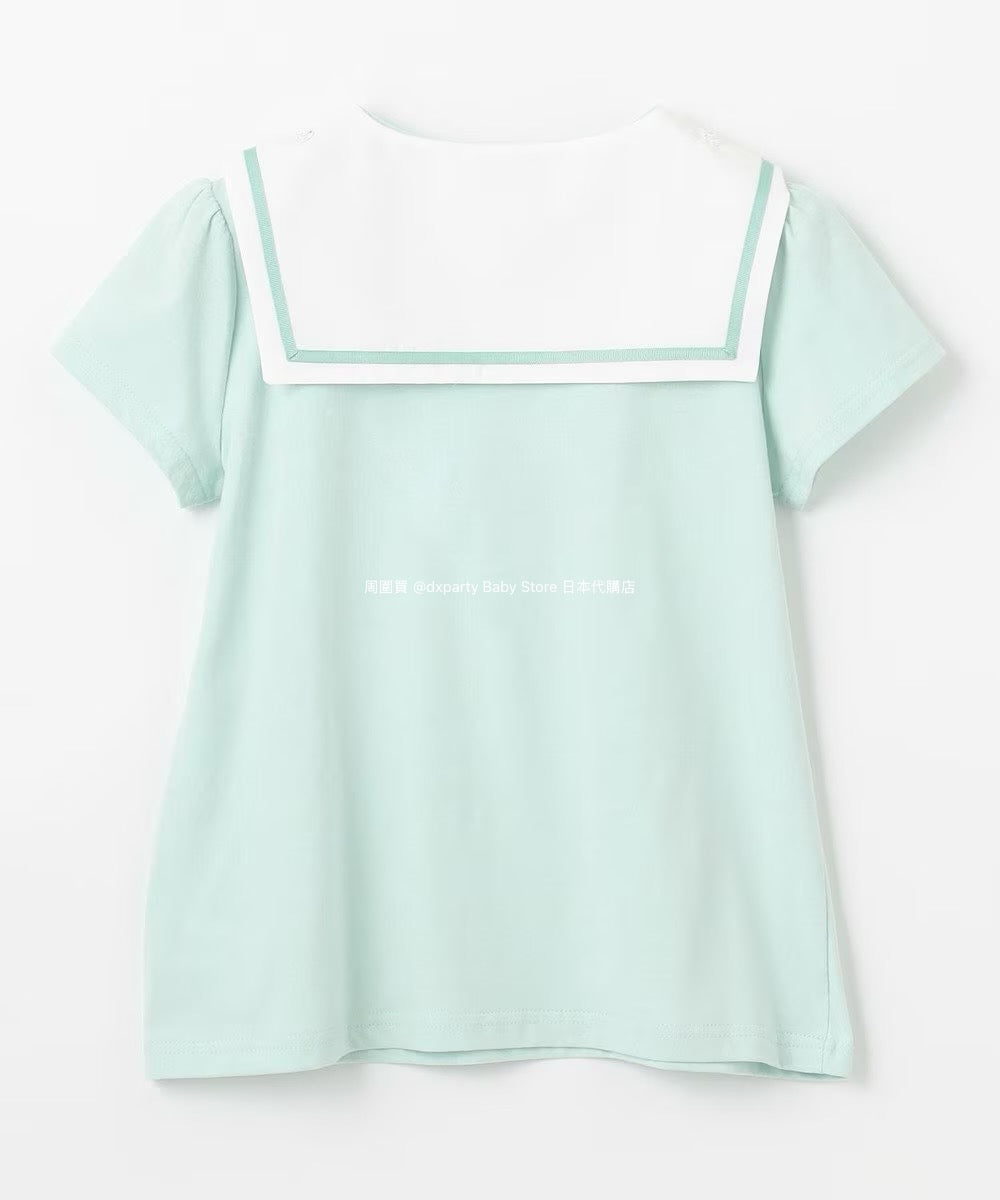 Japanese children's clothing aF#a325 sailor collar top 110-160cm girls summer TOPS 
