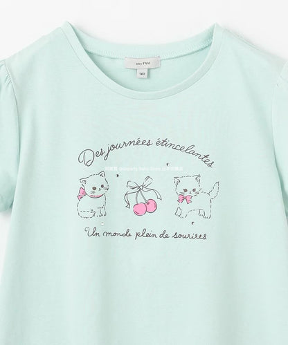 Japanese children's clothing aF#a325 sailor collar top 110-160cm girls summer TOPS 